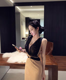 Lady's coco セクシー ボディコン フレンチスタイル ニットワンピース タイト 膝丈 ウエストマーク 上品 気質 大人可愛い 秋冬新作 LW2-XKDD445-2592-Oct10