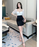 【3色】ミニドレス キャバドレス キャミワンピ セクシー カラーブロック ボディコン 指名 キャバクラ風 JC2-YM8864