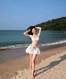 3点式セット ビキニ水着ホルターネックフリル水玉柄セクシーワンピースエレガント気質 体型カバー WQ7-DP-A10338