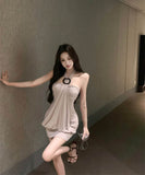 ミニドレスキャバドレスホルターネックタイトドレスセクシー着痩せ気質ナイトクラブ WQ2-XKD-D445-2273-Apr16