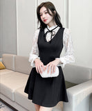 ミニドレス キャバドレス セクシー ハイネック レース切替 Aライン お腹カバー タイトシルエット パーティー デート 女子会 結婚式のお呼ばれ JC2-YM8865