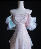 【2色】ロングドレス キャバドレス パーティードレス オフショルダー スパンコール マーメイドドレス エレガント パーティー 結婚式 二次会 LW2-TLG052101