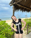 ビキニ水着モノキニ体型カバーリボン温泉大人可愛い海ビーチ旅行セクシー WQ7-BY3116