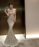 ロングドレス エレガント ノースリーブ キラキラ ウエストカットアウト デザイン性 パーティー クラブ JC2-HS-109-8317-Sep4