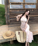 ロングドレスサンドレス花柄マーメイドドレスキャミワンピエレガント気質セクシーフラワーSNS話題 WQ2-CD7-411-65520680