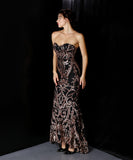 【5色】ロングドレス 宴会 気質 キラキラ 披露宴 脚長効果 ノーショルダー YH2-YEY16398#