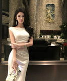 ロングドレスサテンドレス肌見せキャバドレスパーティーナイトクラブセクシーチュール WQ2-CD-2-761-77250580