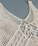 【2色】サンドレス ロングドレス 谷間見せ Vネックおしゃれ クロシェ編み hot girl WQ2-SSSM-W26993