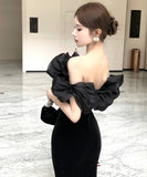 ロングドレス オフショルダー ベロア エレガント スタイリッシュ スリムフィット パーティー イベント JC2-ZED882614DXH437A