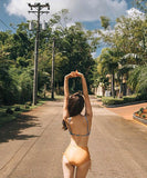 ビキニ水着花柄ハイウエストモノキニタンキニセクシービーチ海 WQ7-XYX-Q81962