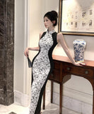 ロングドレスレースタイトドレス着痩せ気質中華風セクシーエレガントおしゃれ WQ2-ZED886358DXH348A