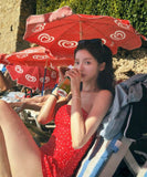 ビキニ水着ベアトップワンピースフリル水玉柄大人可愛いSNS話題温泉ビーチ海 WQ7-XYX-Q9191