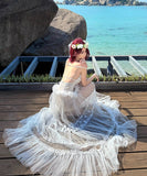 ロングドレス キャバドレス セクシー レース×ジャカード切り替え レース チュール ホルターネック シアー バックオープン JC2-XHY916109