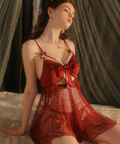 【3色】ルームウェア ランジェリー セクシー シアー素材 メッシュ リボン スイート系 小花柄 透け感 JC8-GR4986