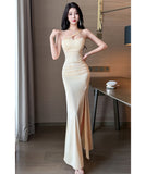 【2色】ロングドレス キャバドレス セクシー マーメイドライン キャミワンピ エレガント パーティー JC2-JX5822