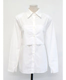 【2色】トップス レディース エレガント 韓国風 バックリボン ブラウス 長袖 無地 シャツ 出勤 デート お出かけ JC1-JW8339XJMB089