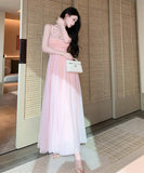 ロングドレス キャバドレス セクシー ラグジュアリー チュール ウエストマーク ウエストマーク キャミソールドレス JC2-XHY918345