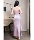 【2色】ロングドレス キャバドレス セクシー スリット入り ウエストシェイプ デコルテ映え 細見え クラブ JC2-JX5915