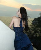 ロングドレス キャバドレス セクシー フレンチ風 Vネック カットアウト カットアウト ウエストマーク リボンディテール 清楚系 JC2-YPX1-E212-11250750