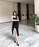 膝丈ドレスキャミワンピキラキラ着痩せ気質ナイトクラブセクシーパーティー指名新作入荷 WQ2-DD4854