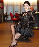 ミニドレスキャバドレスレースセクシーキャバドレスAラインパーティー誕生日パーティー WQ2-XHY919203