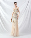 【10色】ロングドレス  チュール 高品質 キラキラ 気質 オフショルダー 宴会 YH2-YEY31812#