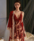 【3色】セクシー ルームウェア キャミソールネグリジェ レース パジャマ Vネック  KS8-GR5909