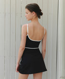 水着 ビキニ ワンピース水着 上品 小胸さん向け 細見え シンプル 温泉 リゾート ビーチ JC7-DP-A22948