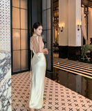 Lady's coco ロングドレス キャバドレス セクシー ボディコン マーメイドドレス 背中あき 結婚式 二次会 披露宴 パーティー 上品 気質  高級感 LW2-CD1-119-98880550