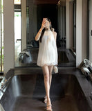 ミニドレスチュール着痩せ気質キラキラパーティー宴会大人可愛いナイトクラブ WQ2-ZED882494DXH437A