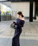 【2点セット】 ロングドレス キャバドレス セクシー セットアップ フレンチスタイル ドレープネック 上品 スリムフィット ミディスカート  LW2-ZED883415DXH502