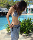 三角ビキニ水着ビキニタンキニセクシー旅行海温泉ビーチホルターネック WQ7-DP-A33722