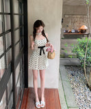 ミニドレスAラインキャバドレスレースリボンハット柄セクシーキャバドレス通勤同伴大人可愛い WQ2-ZED883334DXH502