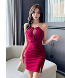 【3色】ミニドレス キャバドレス セクシー キャミワンピ タイトフィット ボディコン キャバクラ パーティー JC2-YM8881