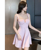 ミニドレス キャバドレス セクシー 谷間魅せ キャミワンピ ウエストシェイプ Aライン 夜遊び クラブ JC2-YM8877