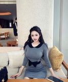 Lady's coco ミニドレス キャバドレス シースルー バイカラー タイトワンピース セクシー ミニ丈 ボディライン 着痩せ LW2-XKDD335A-3168-Oct17