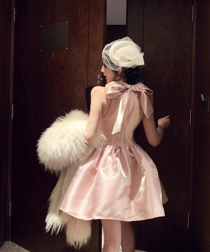 ミニドレス キャバドレス セクシー ウエストマーク ピンク