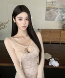 【2点セット】ミニドレス キャバドレス 清楚セクシー レース キャミワンピ ボディコン カーディガン 大人可愛い JC2-XKDD445-2590-Oct10