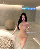 Lady's coco ミニドレス キャバドレス セクシー レトロ ウエストシェイプ パーティー デート LW2-XKDD335A-3135-Sep17