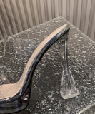 ハイヒール パンプス キラキラ スリッパ 美脚効果 歩きやすい 流行り カワセクシー 百掛け  ヒール 靴 WQ5-ZJ68589-5