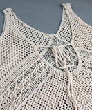 【2色】サンドレス ロングドレス 谷間見せ Vネックおしゃれ クロシェ編み hot girl WQ2-SSSM-W26993