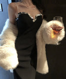 Lady's coco ロングドレス キャバドレス セクシー ライトラグジュアリー スパンコール メッシュ パーティー LW2-HYL11041