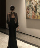 ロングドレス セットアップ 気品×トレンド チュール ラインストーン キャミワンピ パーティー・イベント向け JC2-ZED881373DXH449B