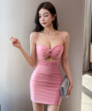 ミニドレス キャバドレス セクシー カットアウト キャミワンピ 細見え バックオープン ギャル タイト クラブ JC2-YM8896