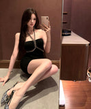 ミニドレスキラキラホルターネックセクシーパーティードレス誕生日パーティー宴会セレブ風ナイトクラブキャバドレス WQ2-ZED888602DXH238A