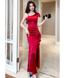 【2色】ロングドレス キャバドレス セクシー プラスサイズ タイトフィット エレガント 細見え スリット入り イレギュラーデザイン クラブ JC2-JX5811