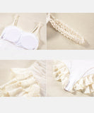 ビキニ水着タンキニモノキニ体型カバーリボンフリル大人可愛いAラインワンピース温泉ビーチ海 WQ7-YWDS125033