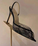 【3色】ハイヒール パンプス キラキラ 高見え レース パーティー WQ5-KLL001