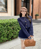 【3色】2点セット ミニドレス キャバドレス セクシー 大人可愛い ニットカーディガン＋ハイウエストプリーツスカート セットアップ  お出かけ デート 出勤 LW2-OYF2585