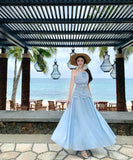 ロングドレスホルターネックサンドレス刺繍セクシーレースAライン着痩せ気質旅行ビーチ海 WQ2-CD4-516-52750680